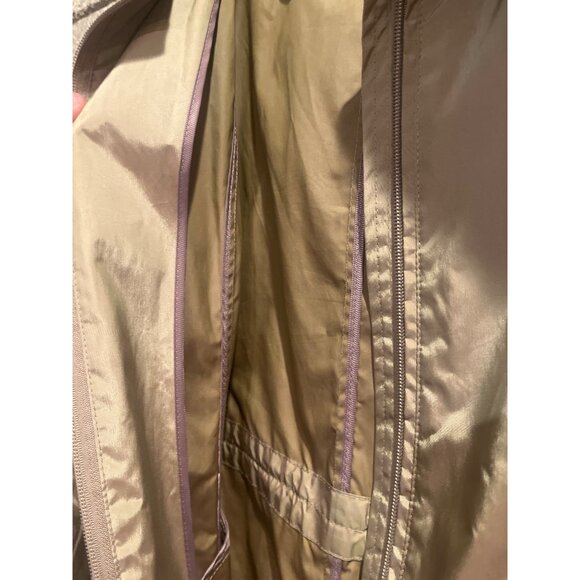 Cole Haan Tan Lightweight Hooded Zip-Up RainCoat With Pockets Womens Size M irid - Picture 3 of 10
